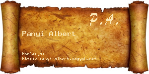 Panyi Albert névjegykártya