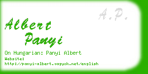 albert panyi business card